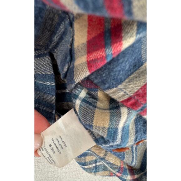J Crew Womens Flannel Shirt Blue Red Plaid Cotton Top Long Sleeve Blouse S - Picture 6 of 9